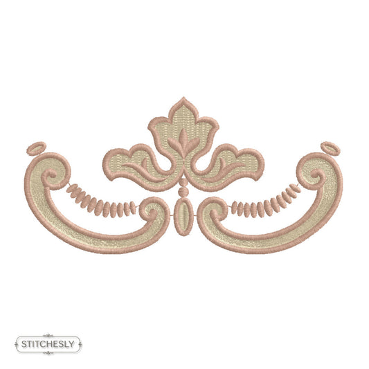 Detail view of Mini Gold Drop Ornament machine embroidery design