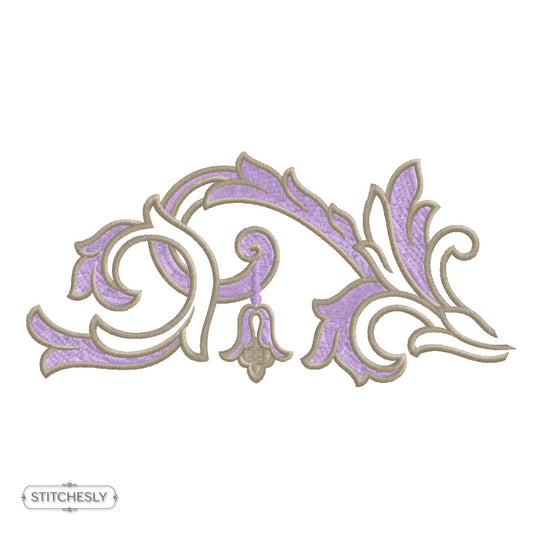 Detail view of Mini Gold Scroll Accent machine embroidery design