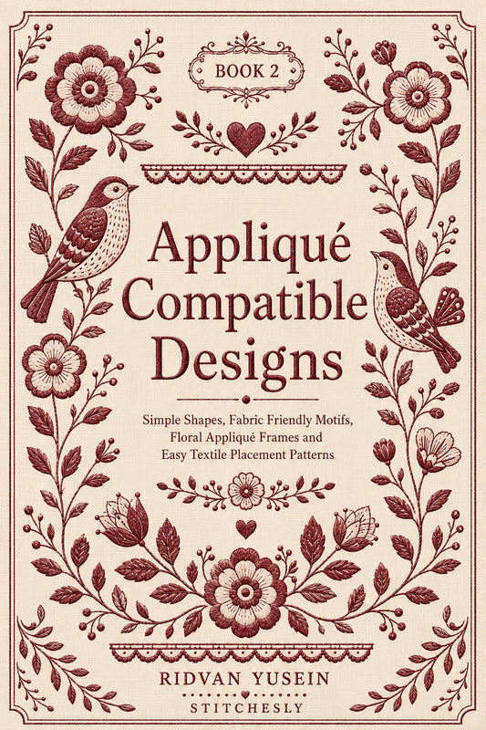 Applique Compatible Designs 2 Book from Appliqué Compatible Designs Book 2, a digital embroidery design reference for machine embroidery designs, embroidery patterns and embroidery design reference.
