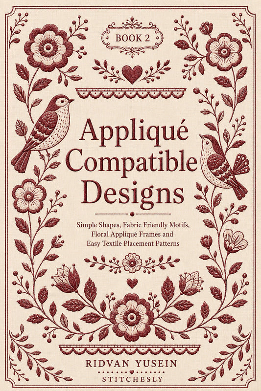 Applique Compatible Designs 2 Book from Appliqué Compatible Designs Book 2, a digital embroidery design reference for machine embroidery designs, embroidery patterns and embroidery design reference.