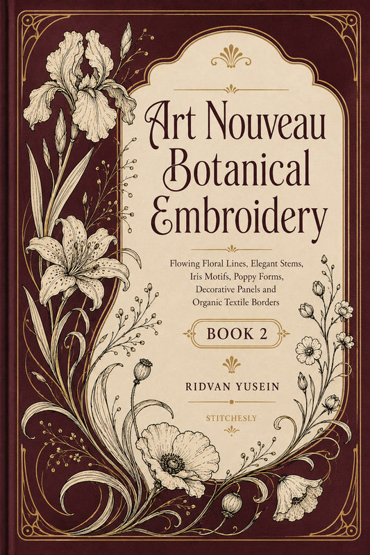 Art Nouveau Botanical Embroidery 2 Book from Art Nouveau Botanical Embroidery Book 2, a digital embroidery design reference for machine embroidery designs, embroidery patterns and botanical and floral embroidery.