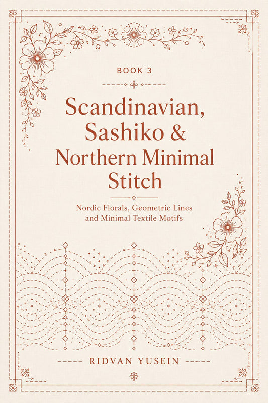 Scandinavian, Sashiko & Northern Minimal Stitch Book 16 Product Book 3 digital PDF embroidery design book - main cover / hero image 1