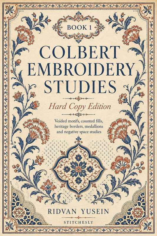 Original cover 2 of Colbert Embroidery Studies Book One, digital hand embroidery design reference.