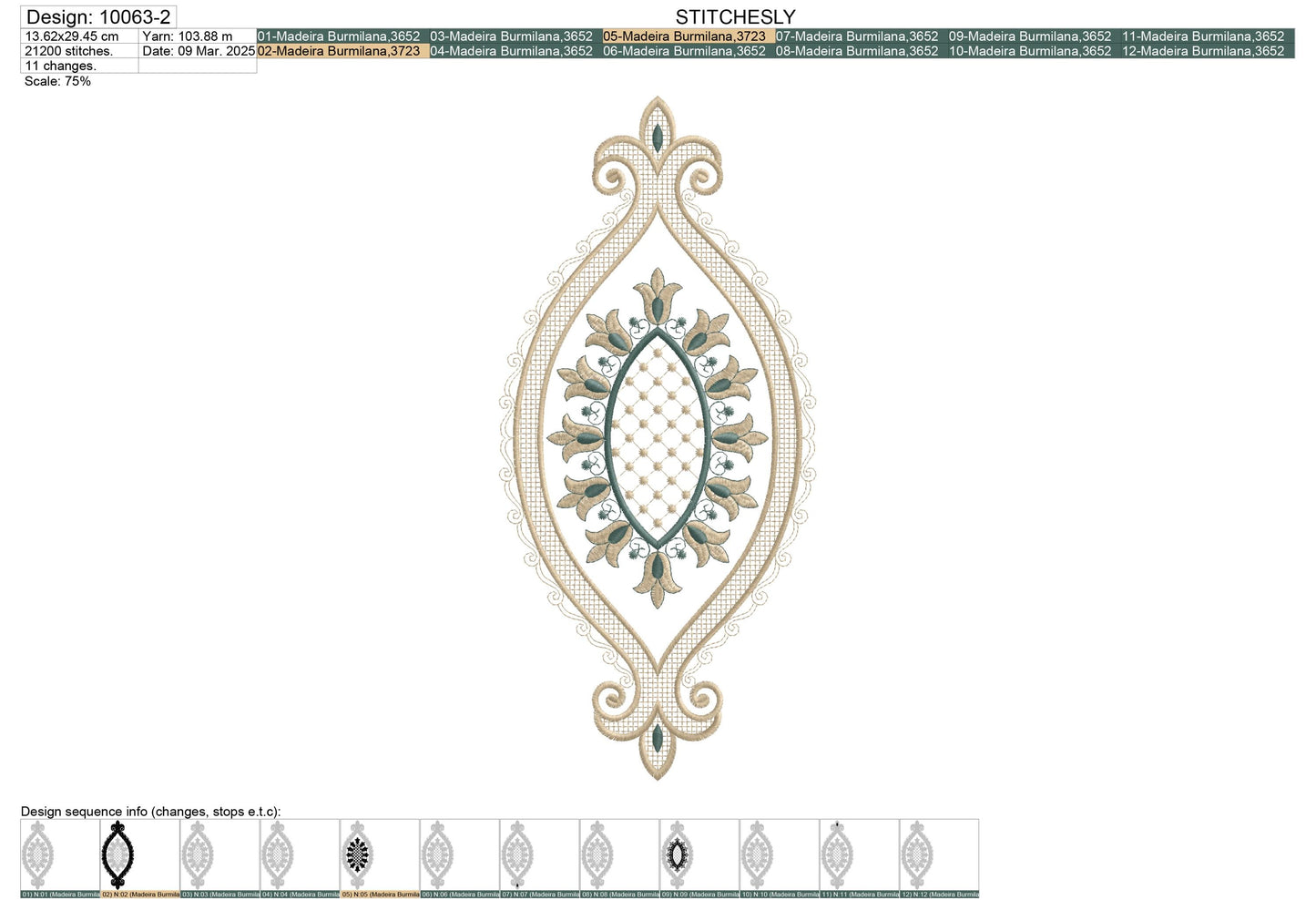 Modern Embroidery Design for Hoop ā PES, DST, VP3, HUS | Instant Download Machine Stitch File - 10063