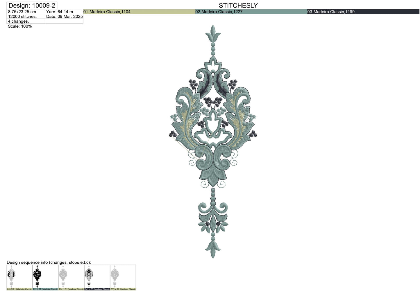 Modern Embroidery Design for Hoop – PES, DST, VP3, HUS | Instant Download Machine Stitch File - 10009