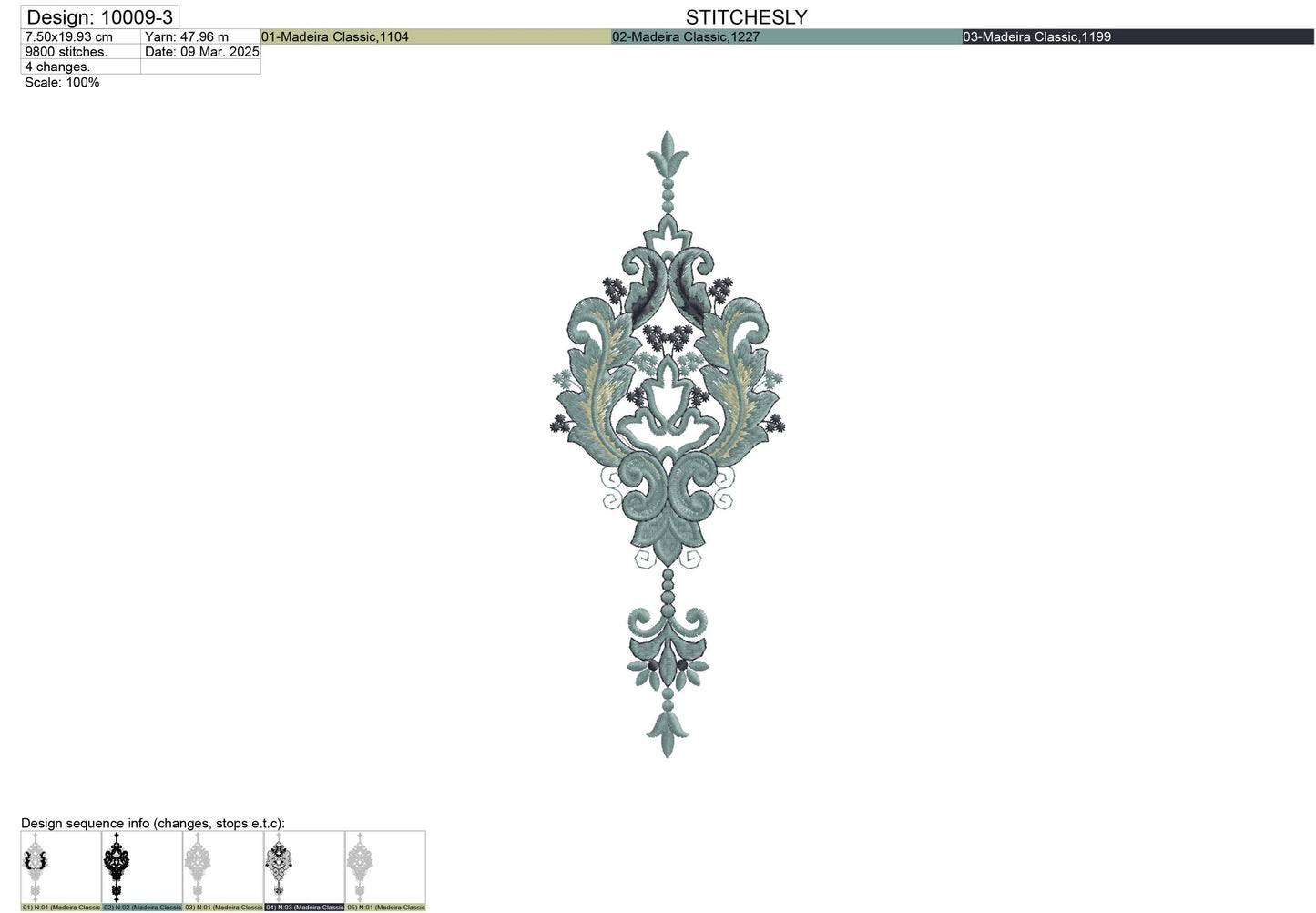 Modern Embroidery Design for Hoop – PES, DST, VP3, HUS | Instant Download Machine Stitch File - 10009