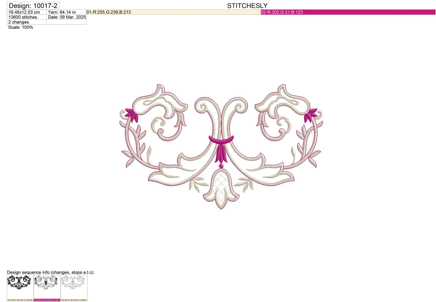Modern Embroidery Design for Hoop ā PES, DST, VP3, HUS | Instant Download Machine Stitch File - 10017