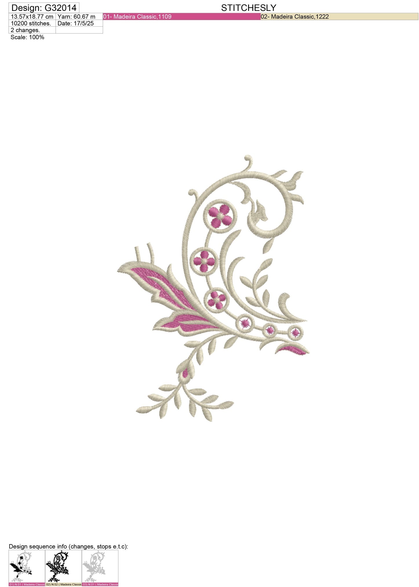 Modern Embroidery Design for Hoop – PES, DST, VP3, HUS | Instant Download Machine Stitch File - G32014