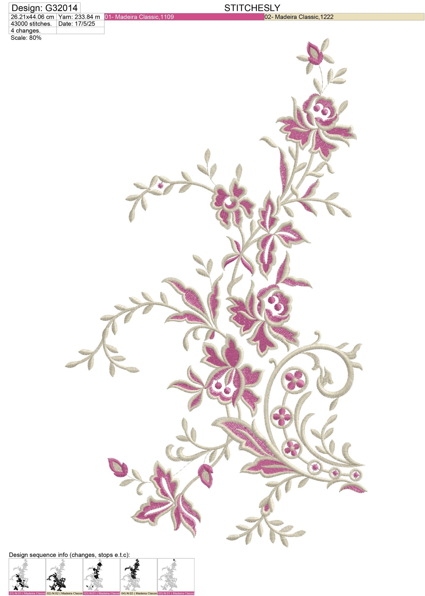 Modern Embroidery Design for Hoop – PES, DST, VP3, HUS | Instant Download Machine Stitch File - G32014