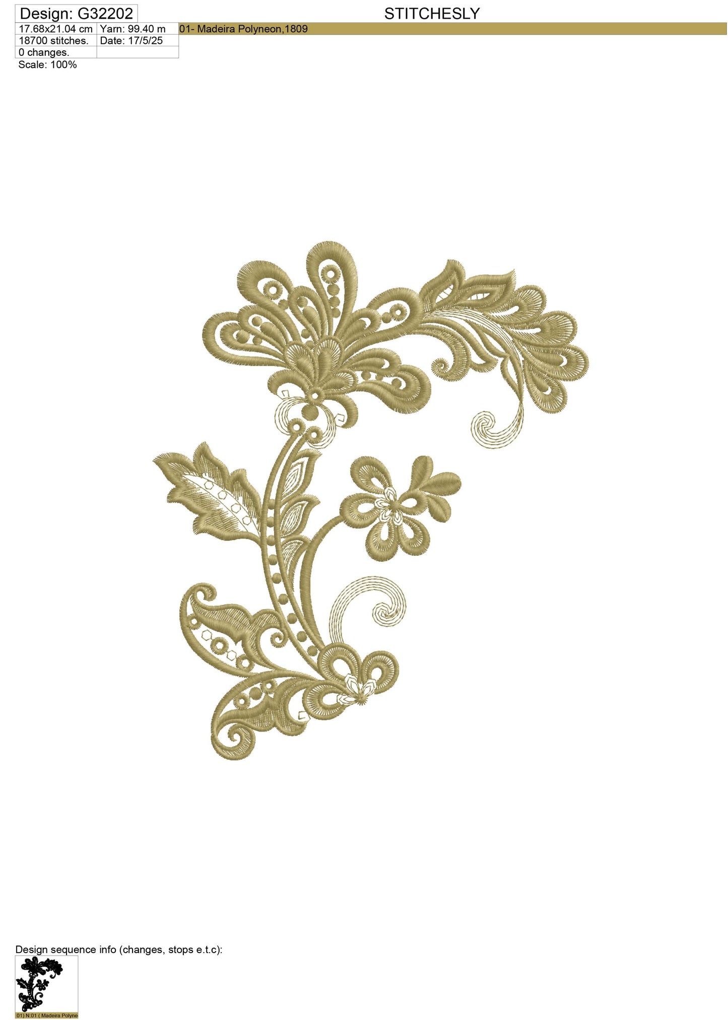 Modern Embroidery Design for Hoop – PES, DST, VP3, HUS | Instant Download Machine Stitch File - G32202