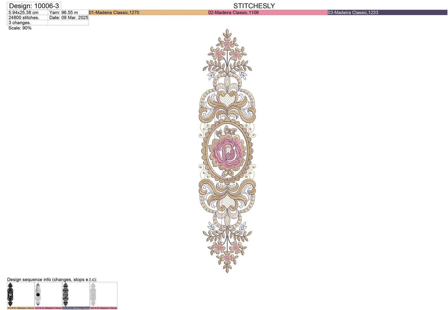 Modern Embroidery Design for Hoop – PES, DST, VP3, HUS | Instant Download Machine Stitch File - 10006
