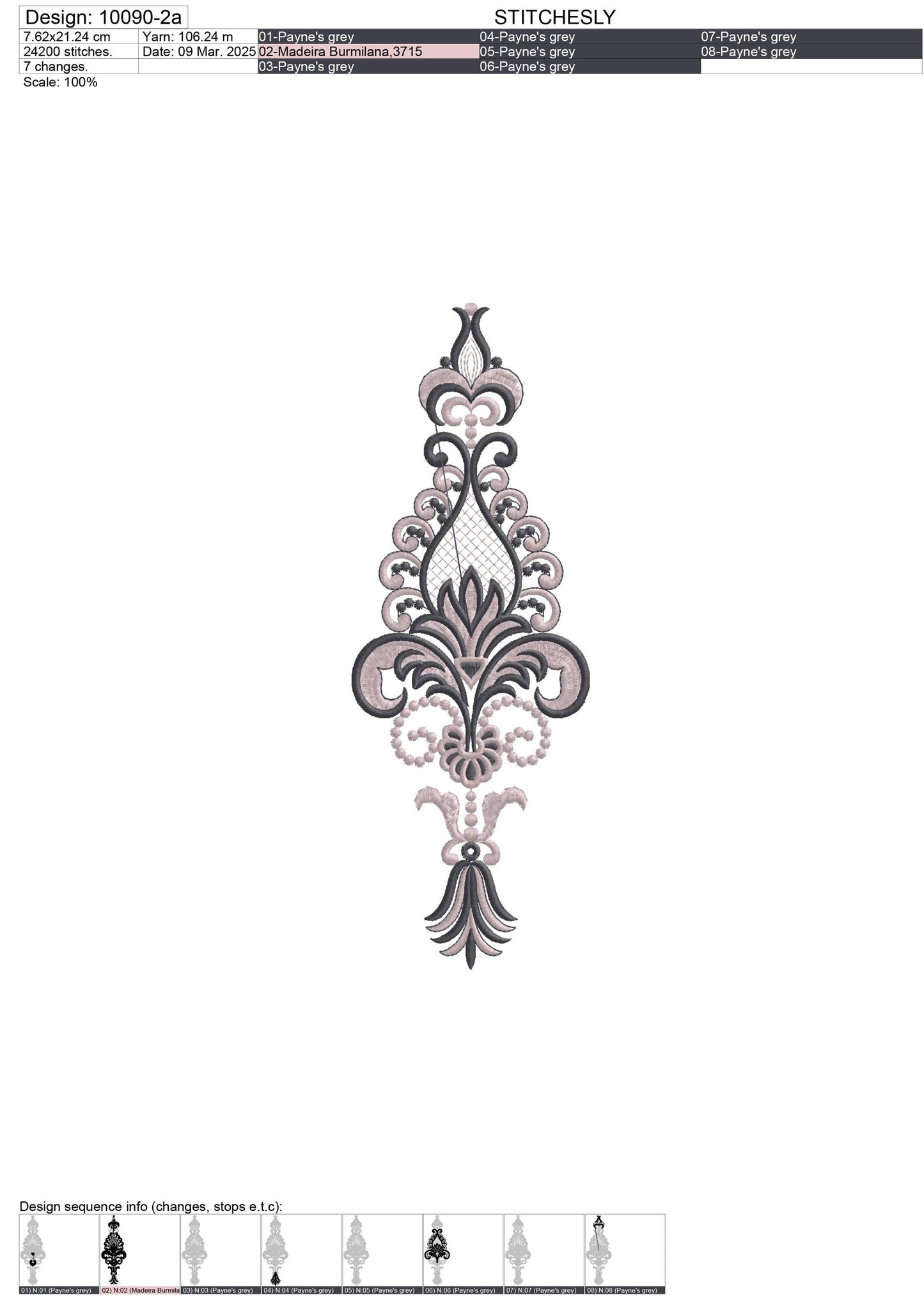 Modern Embroidery Design for Hoop ā PES, DST, VP3, HUS | Instant Download Machine Stitch File - 10090