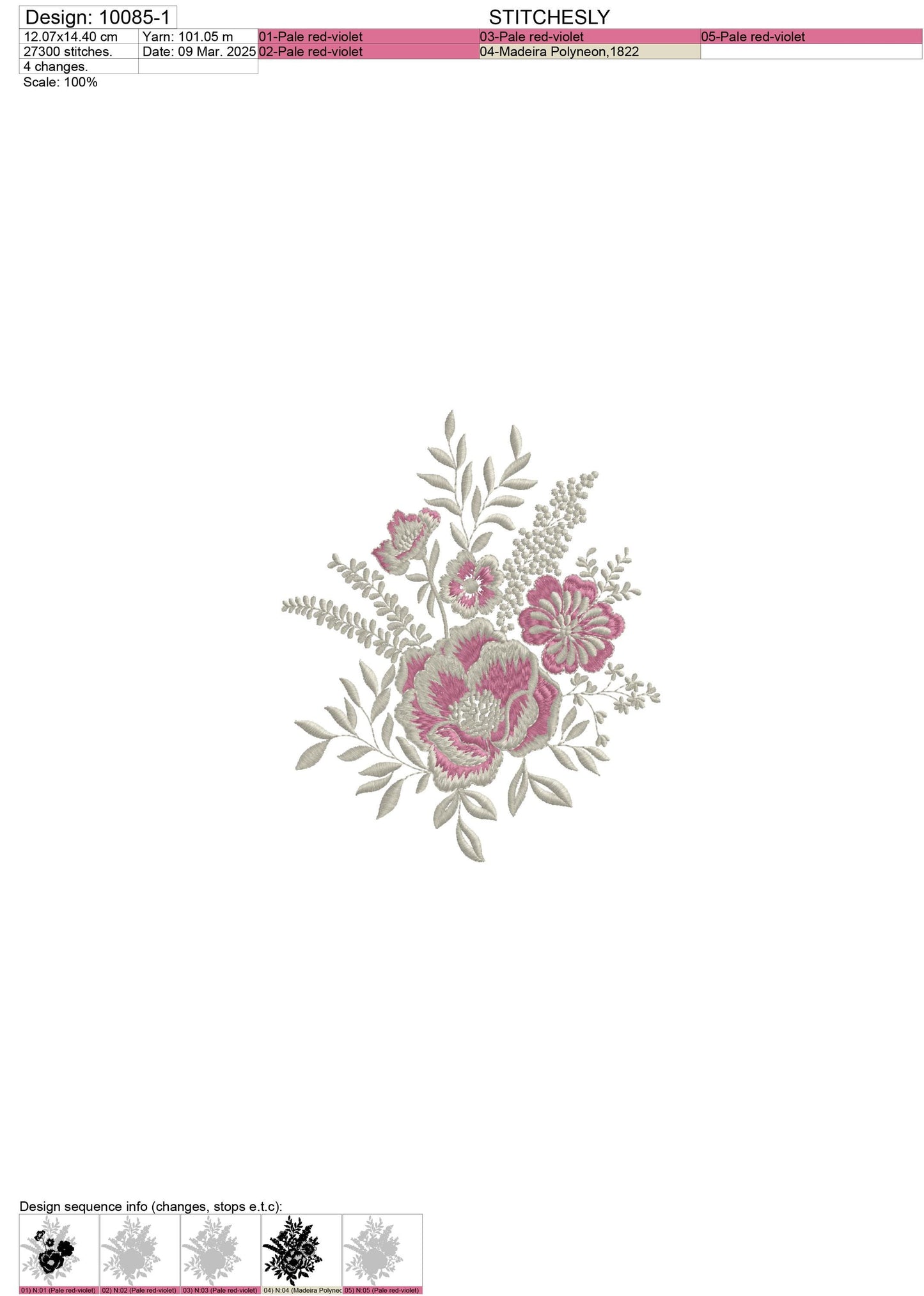 Modern Embroidery Design for Hoop – PES, DST, VP3, HUS | Instant Download Machine Stitch File - 10085