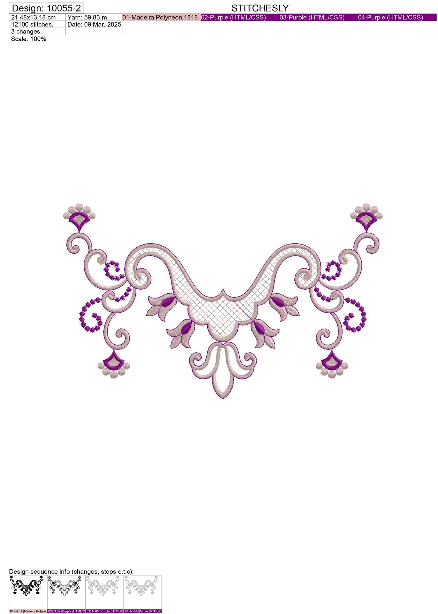 Modern Embroidery Design for Hoop – PES, DST, VP3, HUS | Instant Download Machine Stitch File - 10055