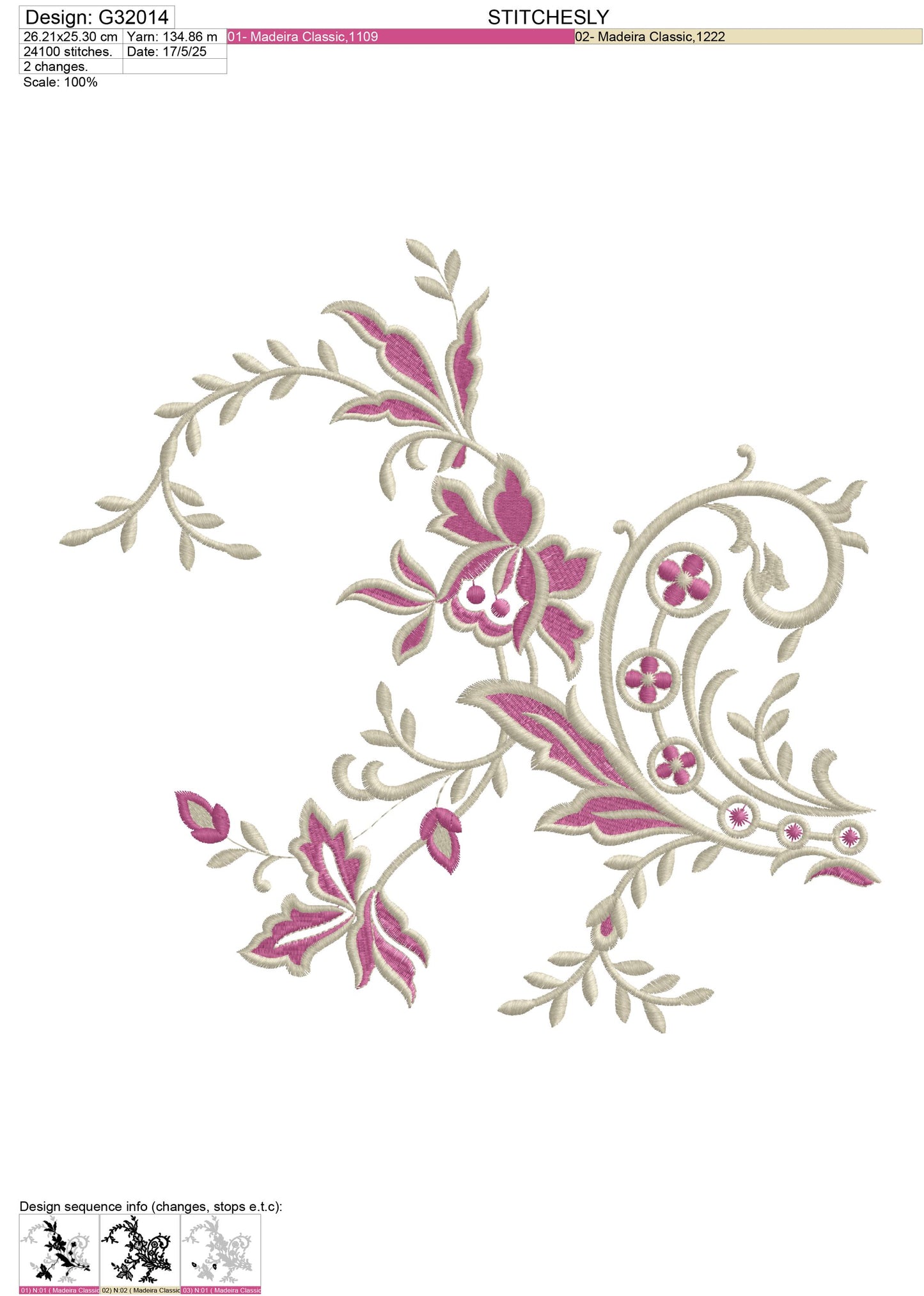 Modern Embroidery Design for Hoop – PES, DST, VP3, HUS | Instant Download Machine Stitch File - G32014