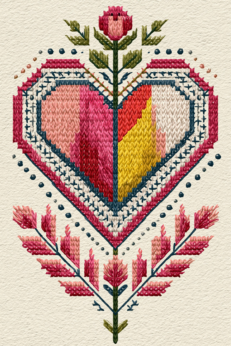 Modern Valentine Colorwork Heart Modern from Modern Colorwork Embroidery Book 1, a digital embroidery design reference for machine embroidery designs, embroidery patterns and seasonal embroidery motifs.