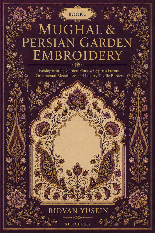 Mughal And Persian Garden Embroidery 5 Book from Mughal & Persian Garden Embroidery Book 5, a digital embroidery design reference for machine embroidery designs, embroidery patterns and botanical and floral embroidery.