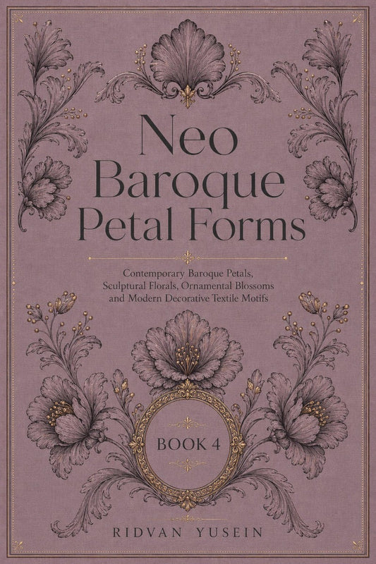 Front cover of Neo Baroque Petal Forms, Book Four, with floral ornament.