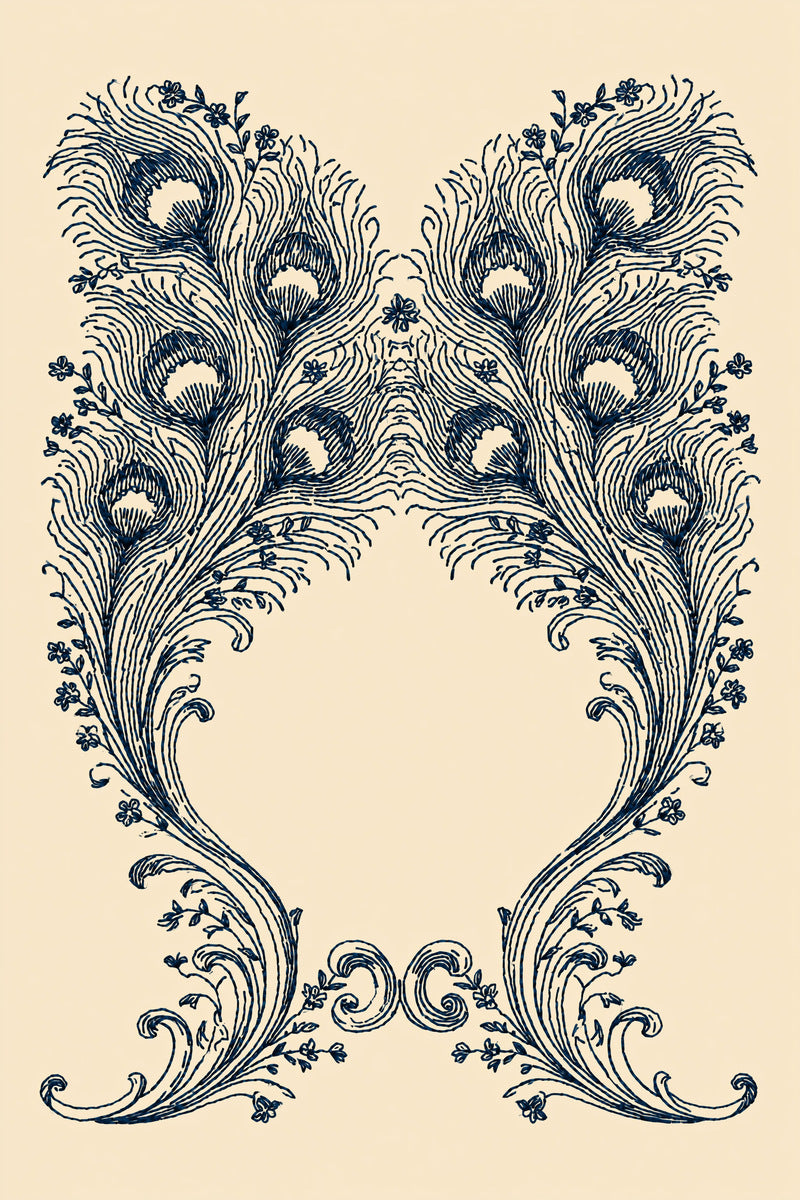 Peacock Frame Ornament Birds Embroidery from Birds Embroidery Book 3, a digital embroidery design reference for machine embroidery designs, embroidery patterns and frames and monogram spaces.