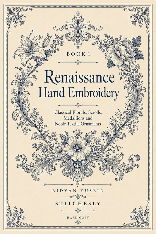 Renaissance Hand Embroidery Book 19 Product Book 1 digital PDF embroidery design book - main cover / hero image 3