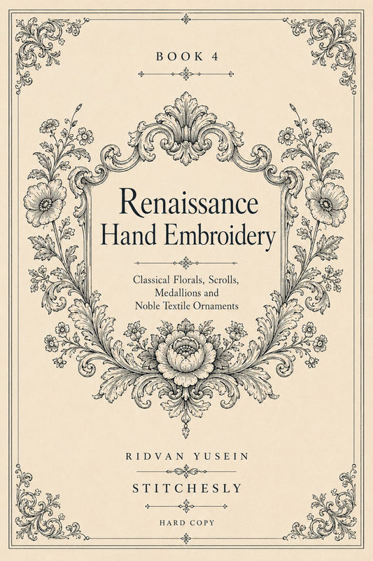 Renaissance Hand Embroidery Book 19 Product Book 4 digital PDF embroidery design book - main cover / hero image 1