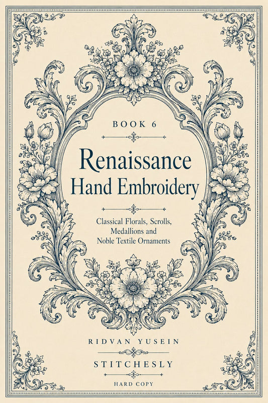 Renaissance Hand Embroidery Book 19 Product Book 6 digital PDF embroidery design book - main cover / hero image 3