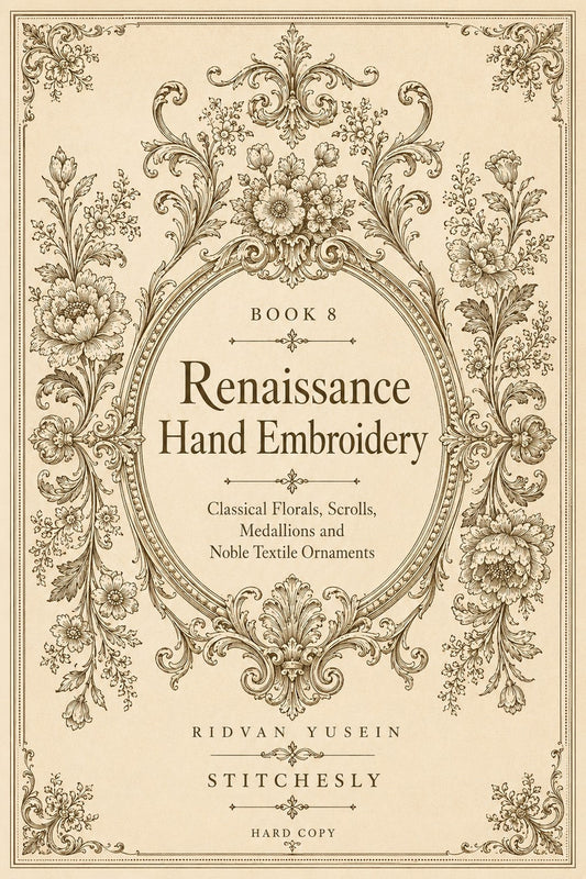 Renaissance Hand Embroidery Book 19 Product Book 8 digital PDF embroidery design book - main cover / hero image 1