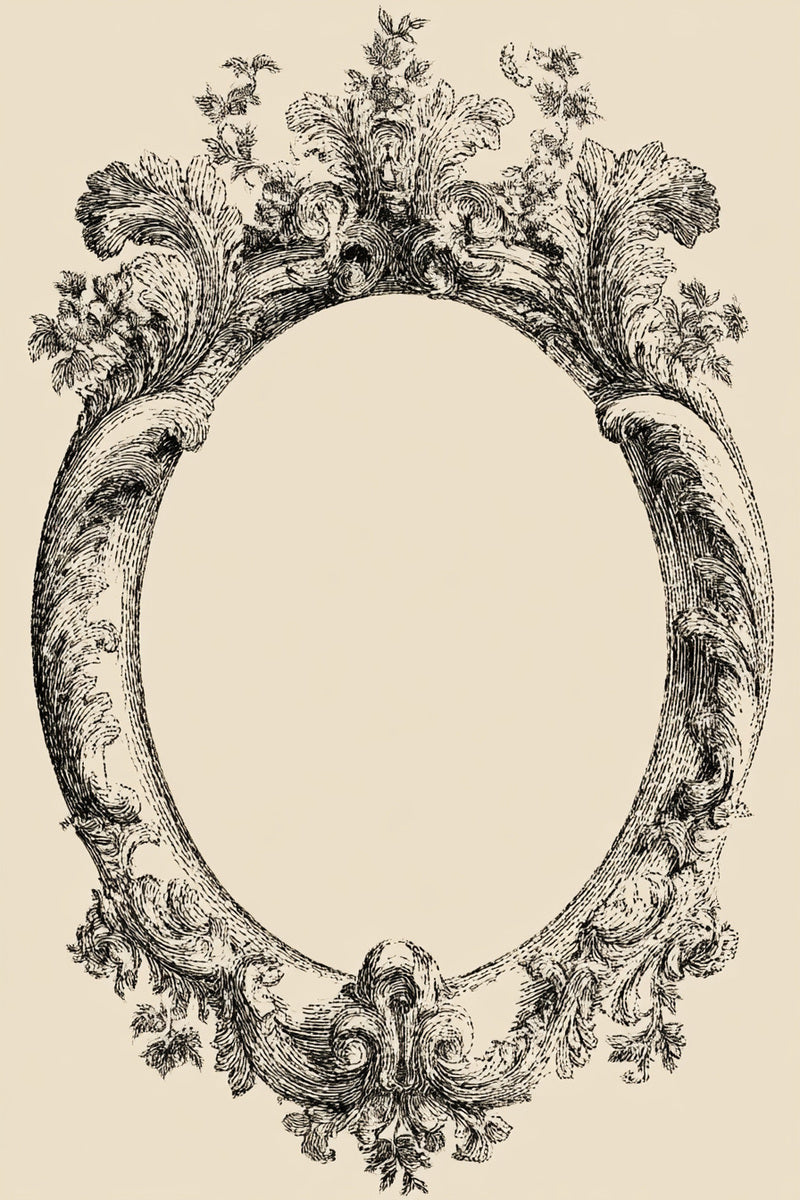 Royal Oval Frame from Baroque Scrollwork & Luxury Ornament Book 4, a digital embroidery design reference for machine embroidery designs, embroidery patterns and frames and monogram spaces.