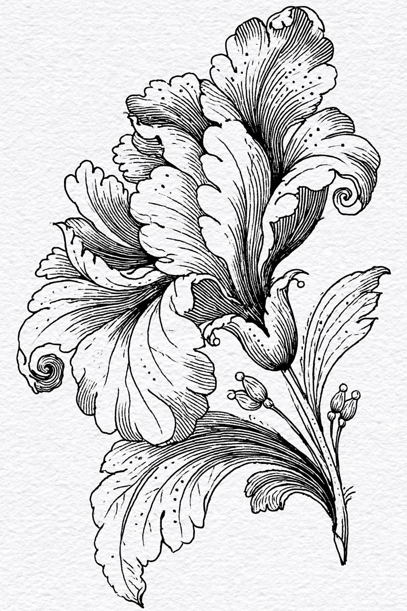 Sculptural Pocket Petal Motif Neo from Neo Baroque Petal Forms Book 1, a digital embroidery design reference for machine embroidery designs, embroidery patterns and garment placement ideas.