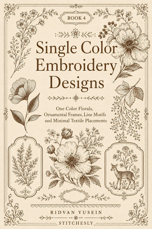 Single Color Embroidery Designs Book 32 Product Book 4 digital PDF embroidery design book - main cover / hero image 4