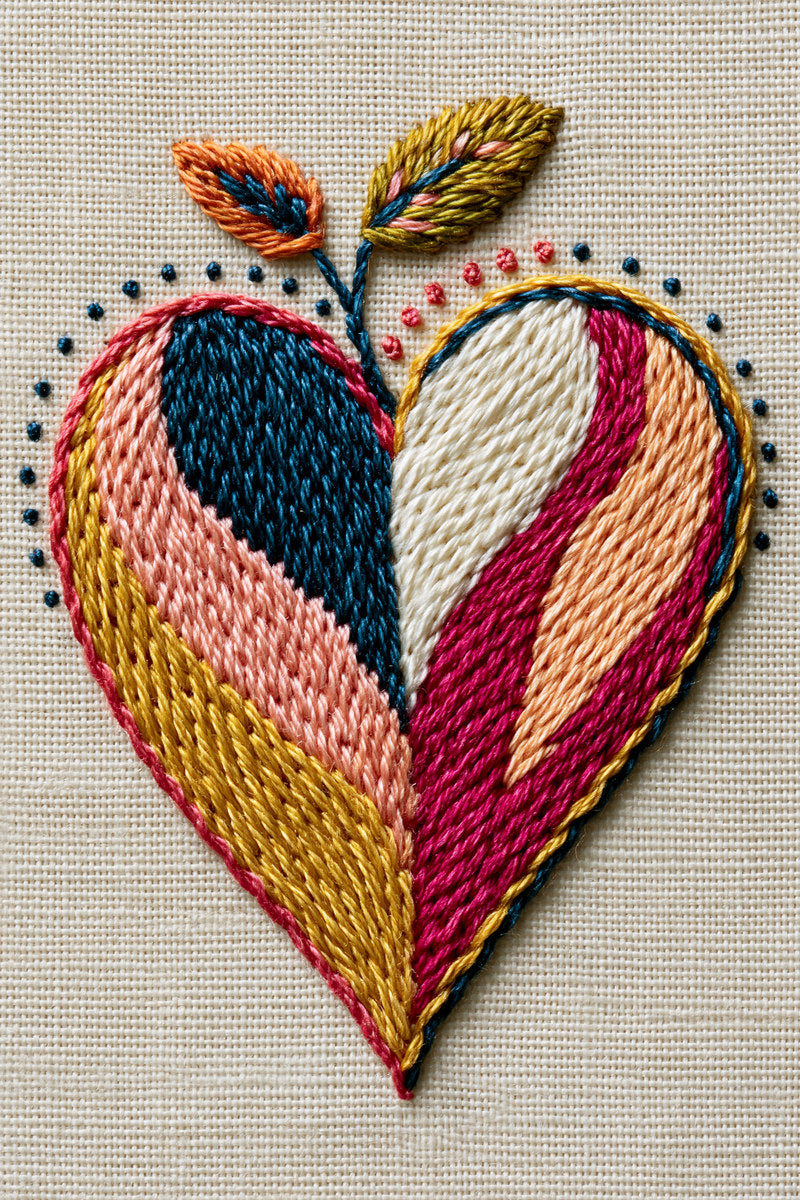 Small Colorwork Heart Motif Modern from Modern Colorwork Embroidery Book 2, a digital embroidery design reference for machine embroidery designs, embroidery patterns and small motif and accent designs.