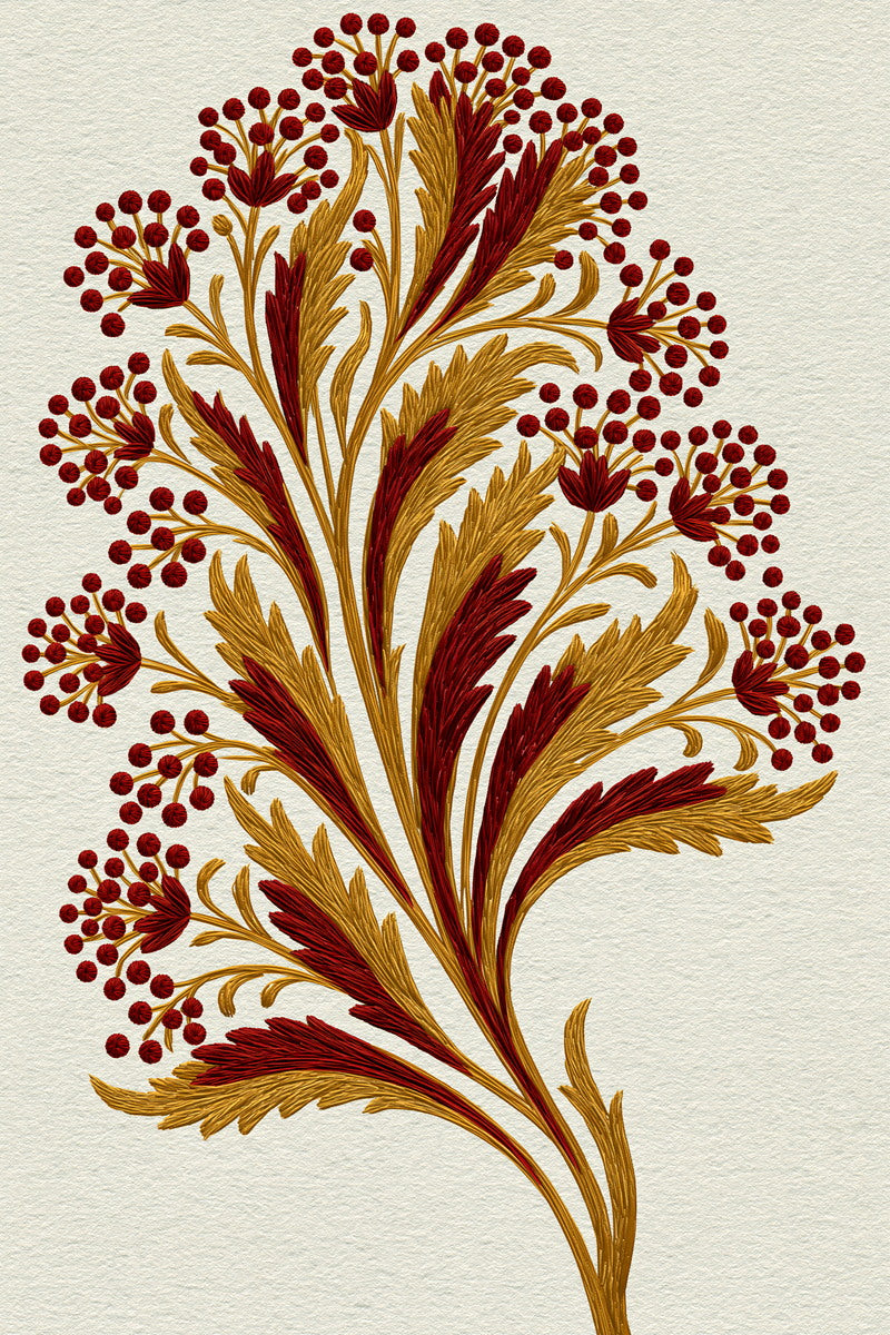 Tiny Cypress Filler Motif Mughal from Mughal & Persian Garden Embroidery Book 2, a digital embroidery design reference for machine embroidery designs, embroidery patterns and small motif and accent designs.