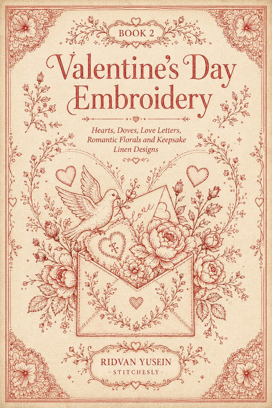Valentine’s Day Embroidery Book 26 Product Book 2 digital PDF embroidery design book - main cover / hero image 1