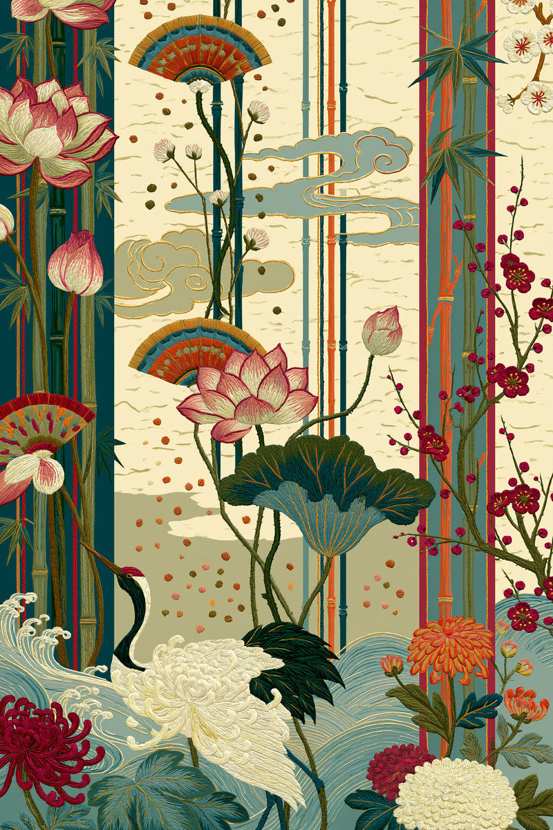 Vertical Panels Kimono Inspired Layouts from East Asian Inspired Embroidery Book 2, a digital embroidery design reference for machine embroidery designs, embroidery patterns and embroidery design reference.