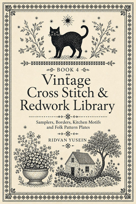 Vintage Cross Stitch & Redwork Library Book 18 Product Book 4 digital PDF embroidery design book - main cover / hero image 3