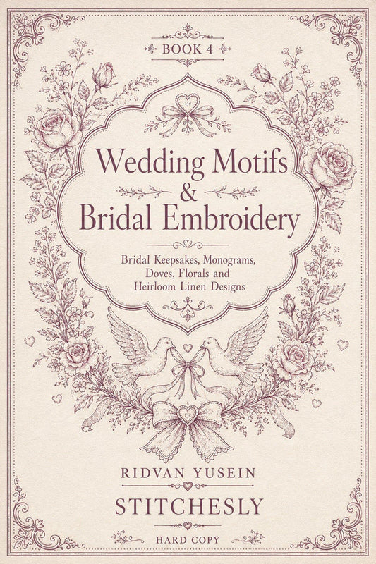 Wedding Motifs & Bridal Embroidery Edition 4 digital PDF design book cover, STITCHESLY.