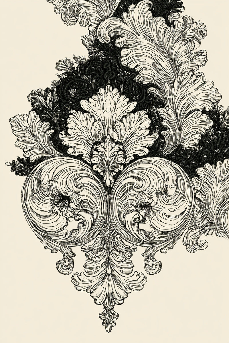 Wide Decorative Baroque Border from Baroque Scrollwork & Luxury Ornament Book 2, a digital embroidery design reference for machine embroidery designs, embroidery patterns and border and edge embroidery.