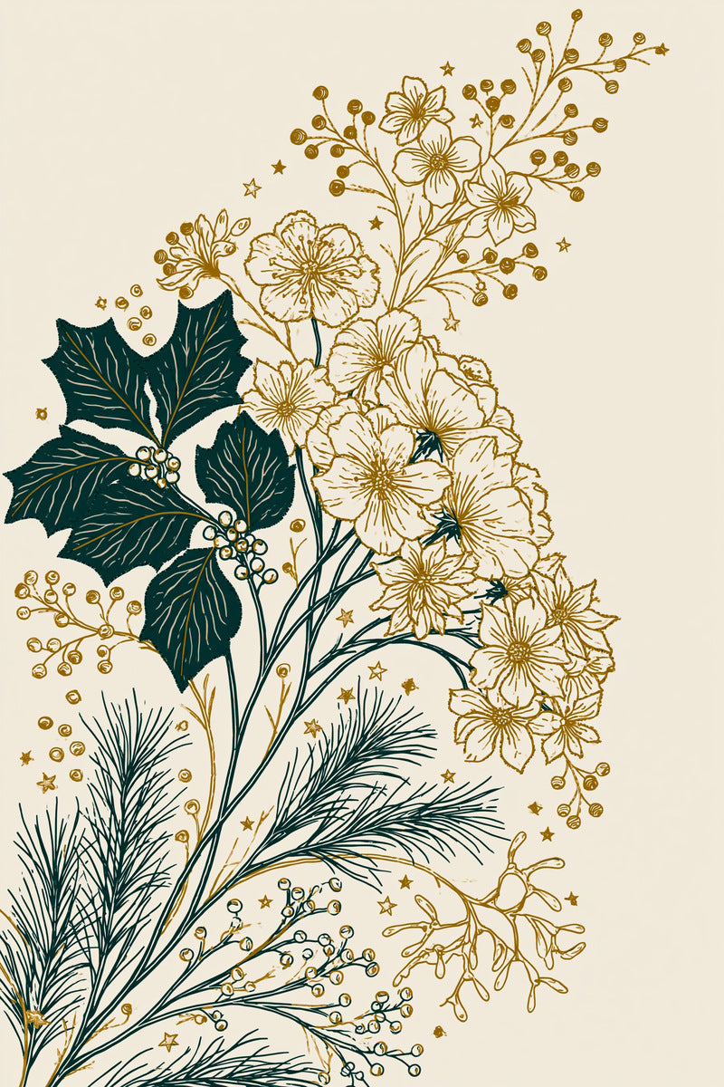 Winter Floral Library Plate Christmas from Christmas Embroidery Collection Book 3, a digital embroidery design reference for machine embroidery designs, embroidery patterns and seasonal embroidery motifs.