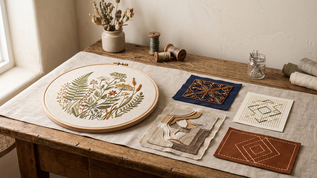 Creative mixed-media embroidery projects with beads, appliqué, paper and layered textiles