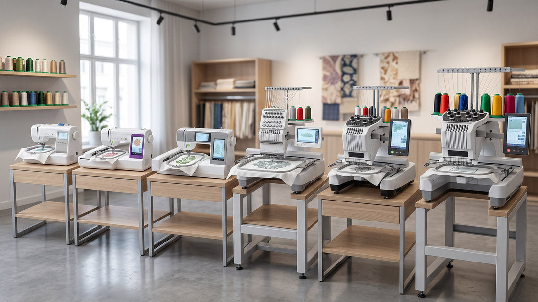 Six contemporary embroidery machine categories arranged for a 2026 comparison