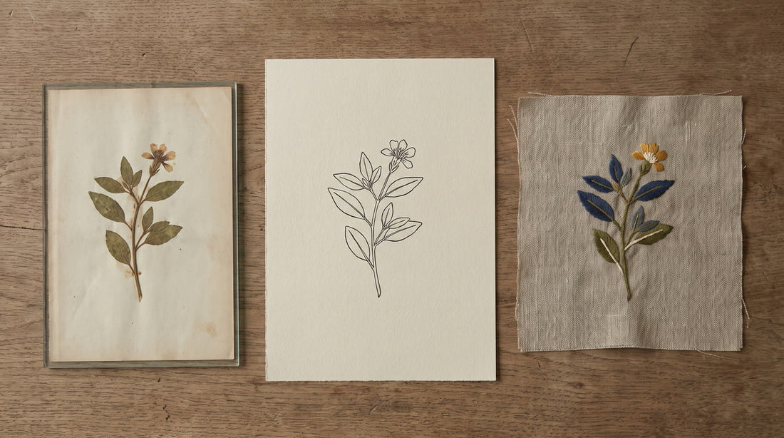How Botanical Ornament Becomes Embroidery Design