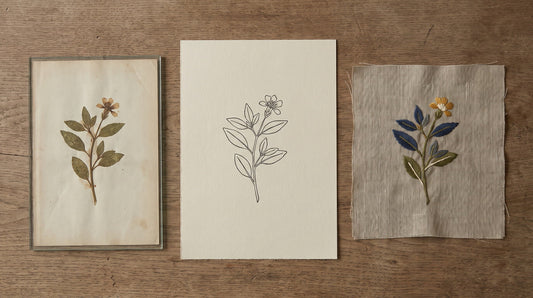 How Botanical Ornament Becomes Embroidery Design