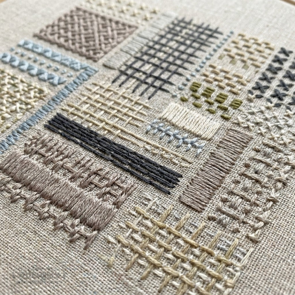 Abstract Fill Patterns machine embroidery collection cover with stitched design examples