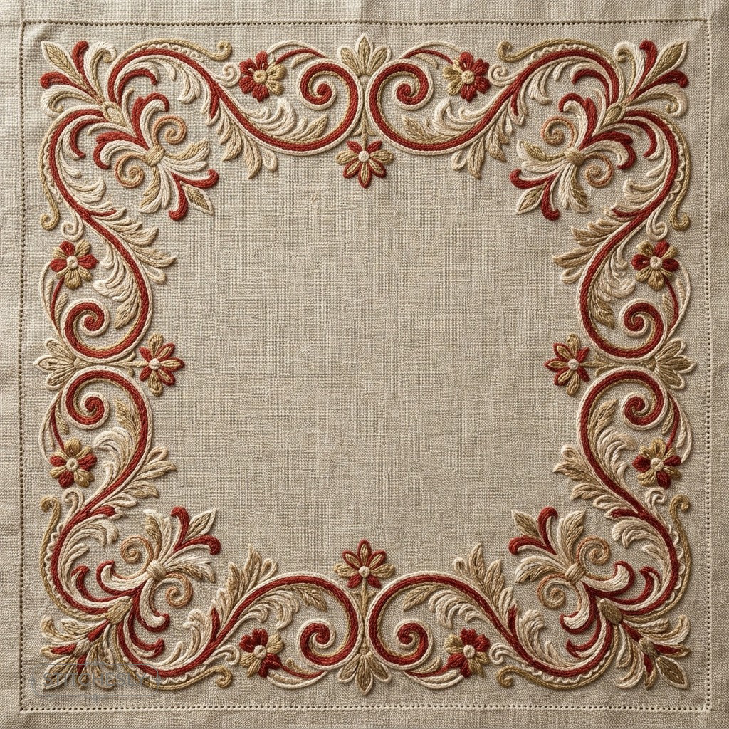 Scrollwork Borders machine embroidery collection cover with stitched design examples