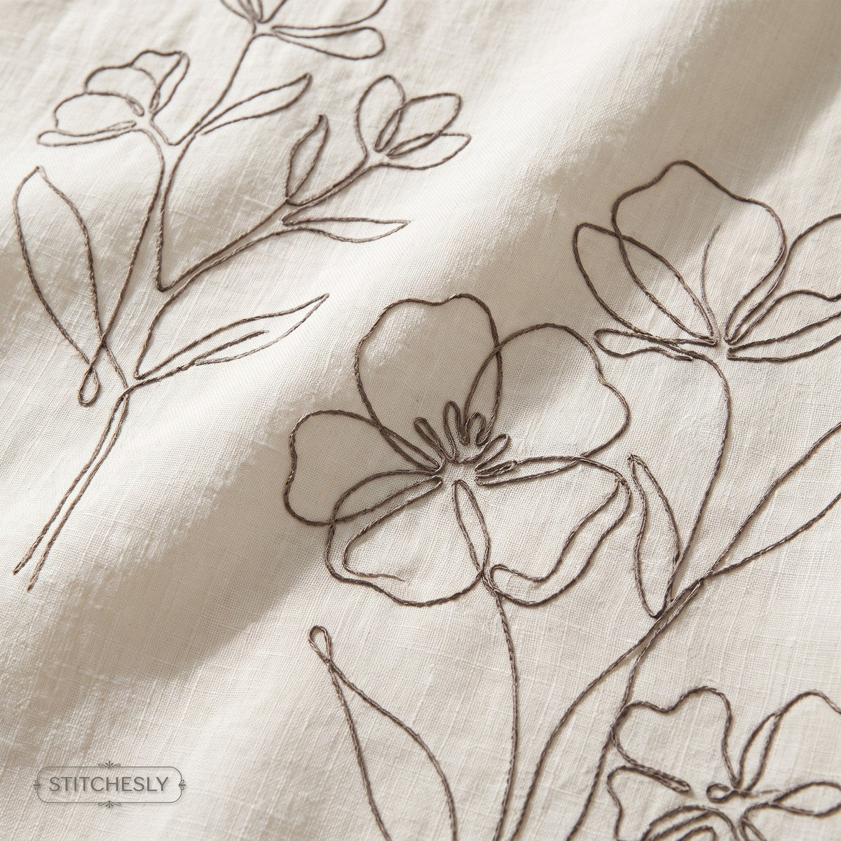 Line Art Embroidery machine embroidery collection cover with stitched design examples