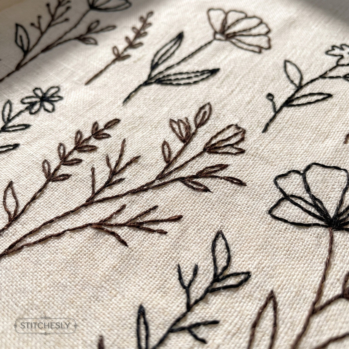 Backstitch & Outline Designs machine embroidery collection cover with stitched design examples