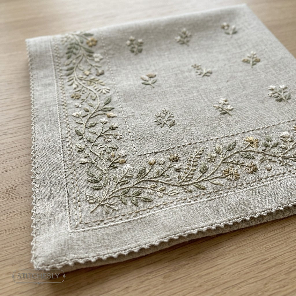 Border / Edge Embroidery machine embroidery collection cover with stitched design examples