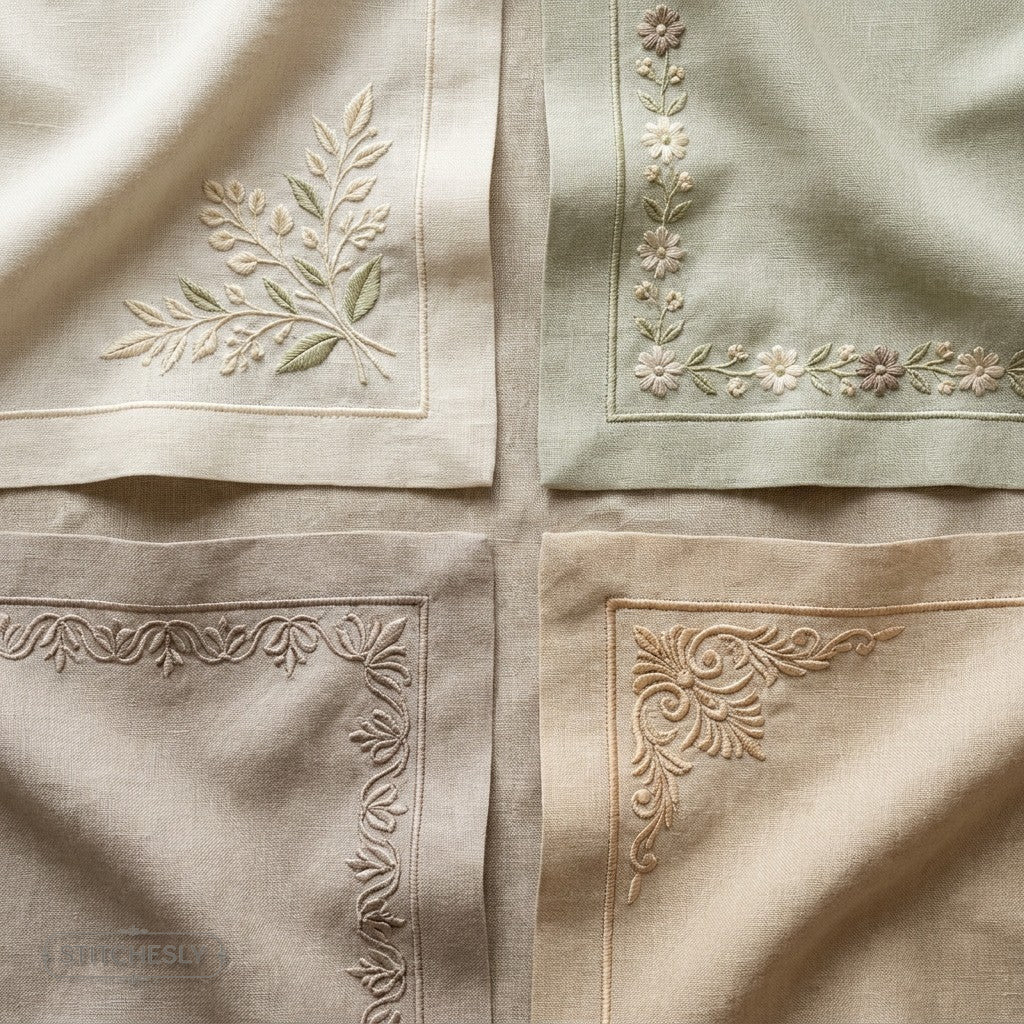 Corner Embroidery Designs machine embroidery collection cover with stitched design examples