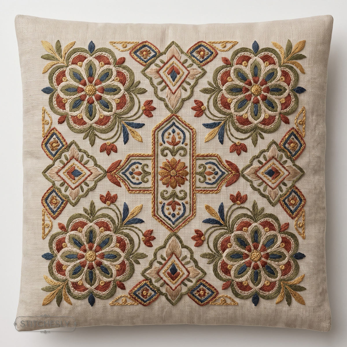 Symmetrical Motifs machine embroidery collection cover with stitched design examples