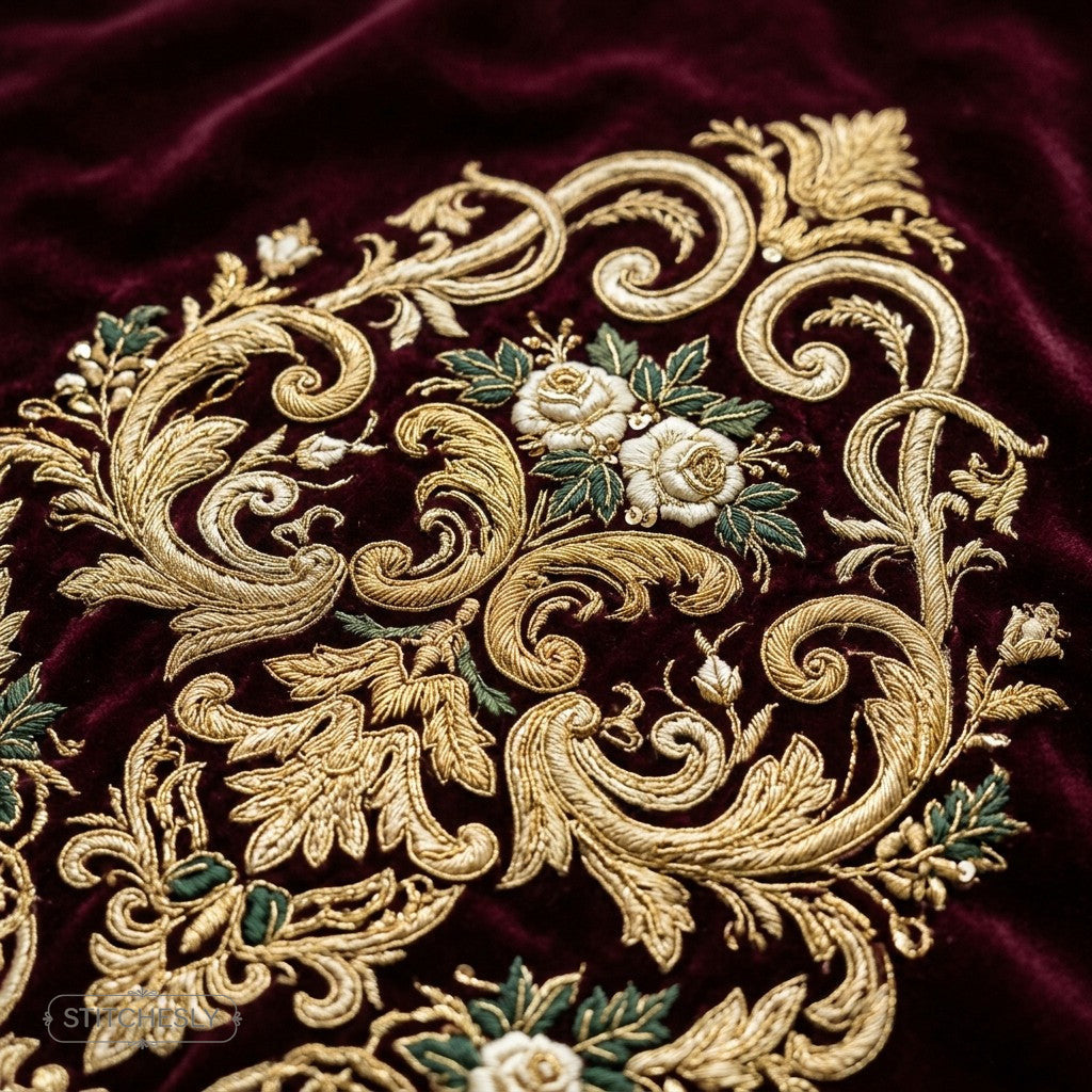 Luxury Baroque Embroidery machine embroidery collection cover with stitched design examples